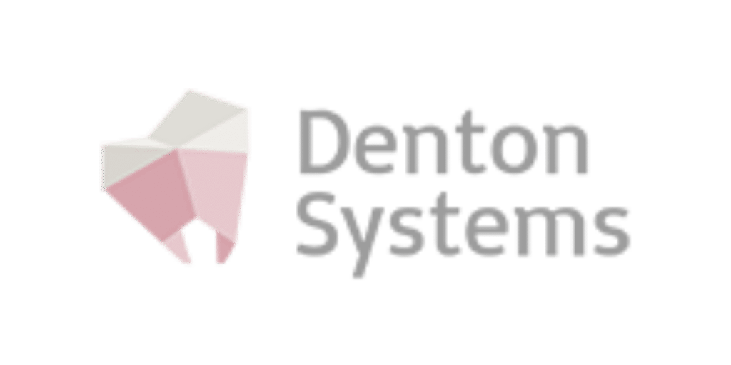 Grau rosafarbenes Logo von Denton Systems